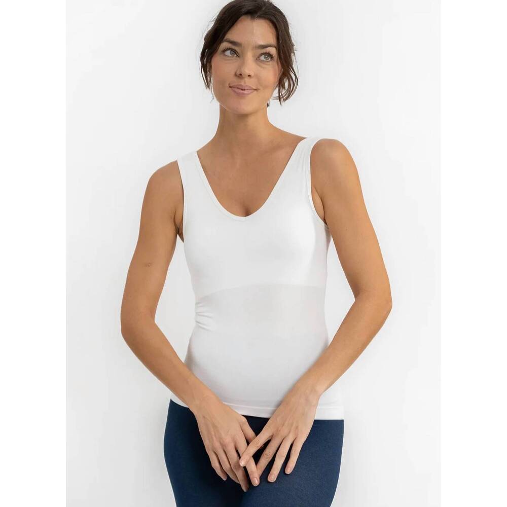NEW ELIETIAN built in bra tank top in white